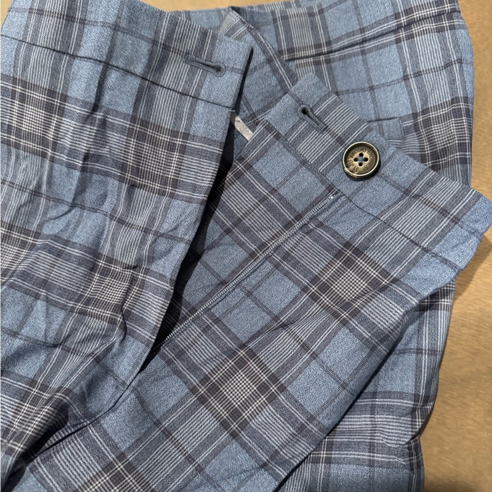 Brooks Brothers Blue Plaid Cropped Pants - Picture 3 of 5